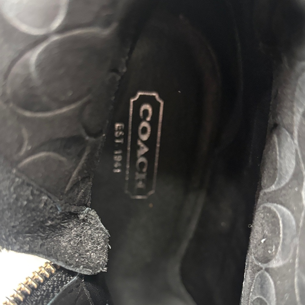 Coach Black Napa leather & SUEDE Heeled Ankle Booties. - Picture 14 of 17